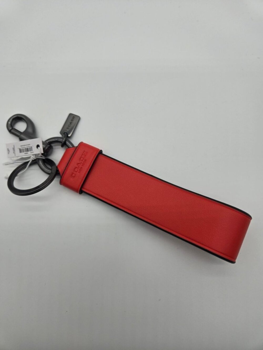 Coach CH075 Coral Leather Loop Key Fob Bag Charm NWT